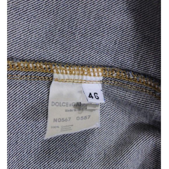 DOLCE & GABBANA Vintage 90's Distressed Denim Blue Jean Casual Jacket - Picture 9 of 11